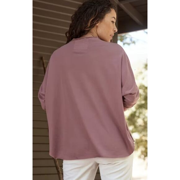 Frank & Eileen Long Sleeve Funnel Neck Capelet in Terracotta Size Small - Picture 2 of 6